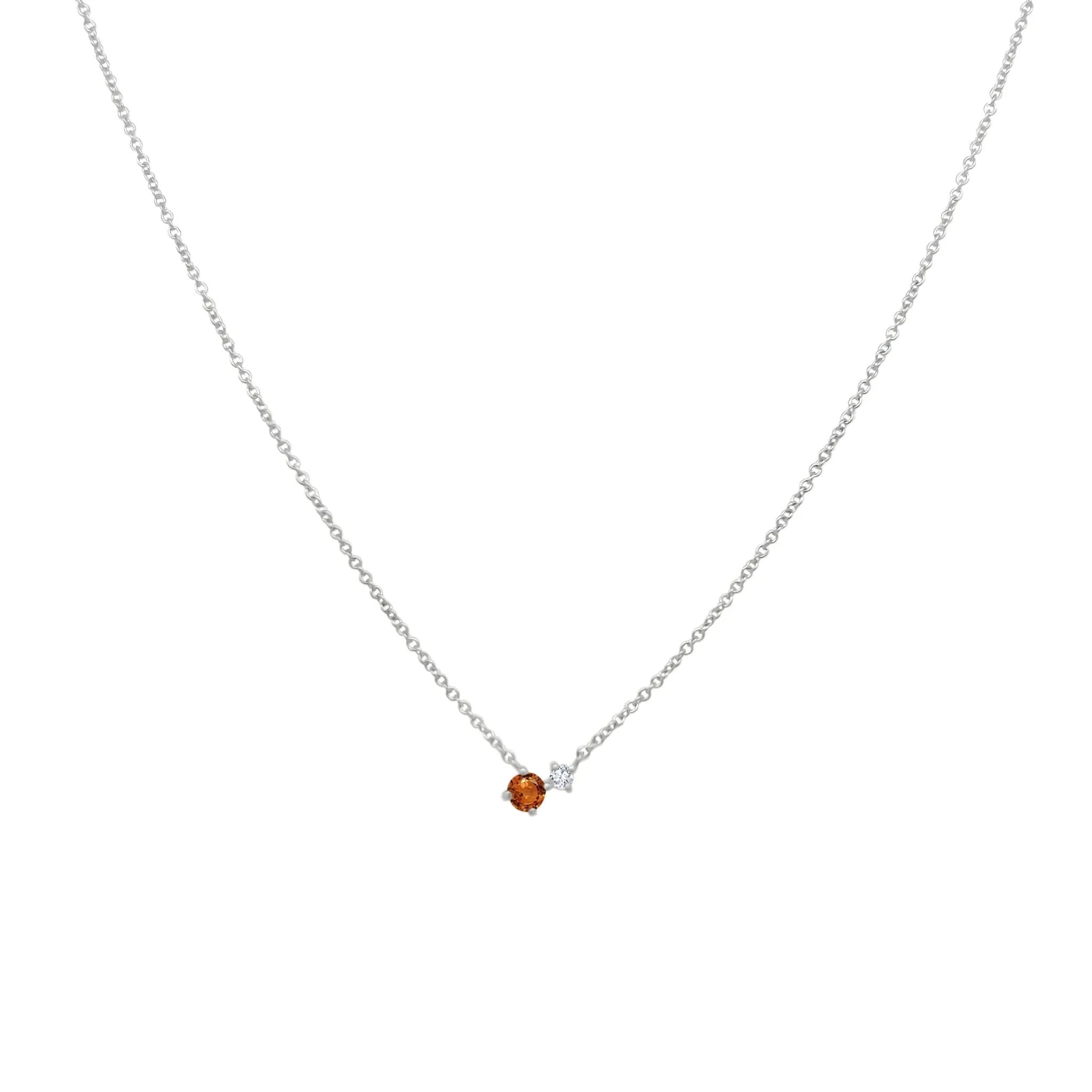 Gemstone and Diamond Duo Necklace