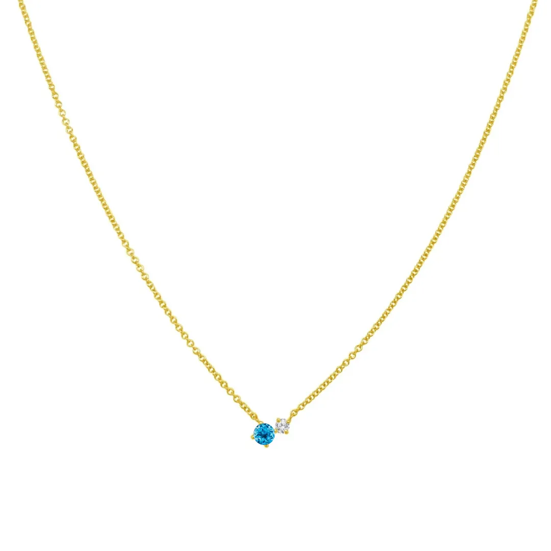 Gemstone and Diamond Duo Necklace