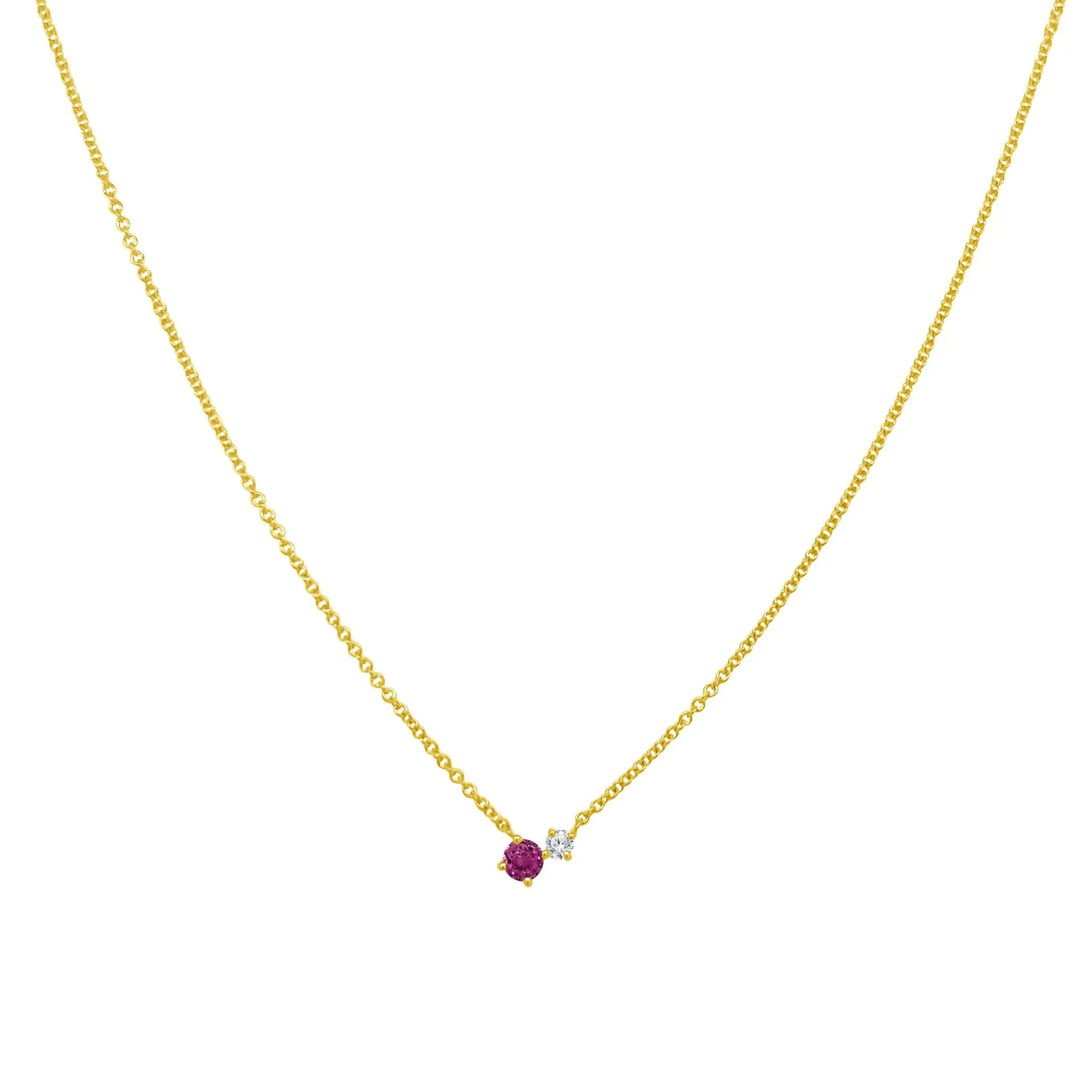 Gemstone and Diamond Duo Necklace