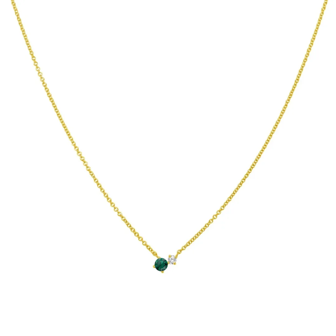 Gemstone and Diamond Duo Necklace