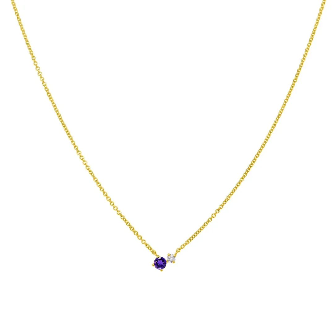 Gemstone and Diamond Duo Necklace