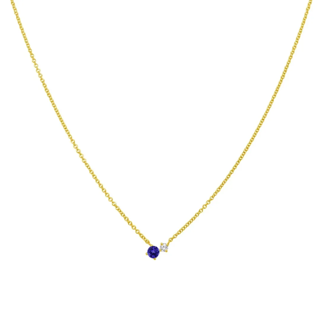 Gemstone and Diamond Duo Necklace