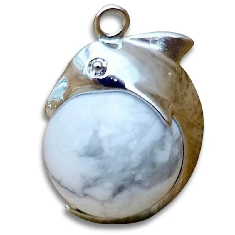 Gemstone Dolphin Pendant Necklace