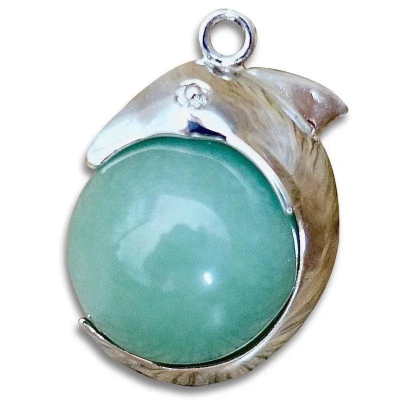 Gemstone Dolphin Pendant Necklace