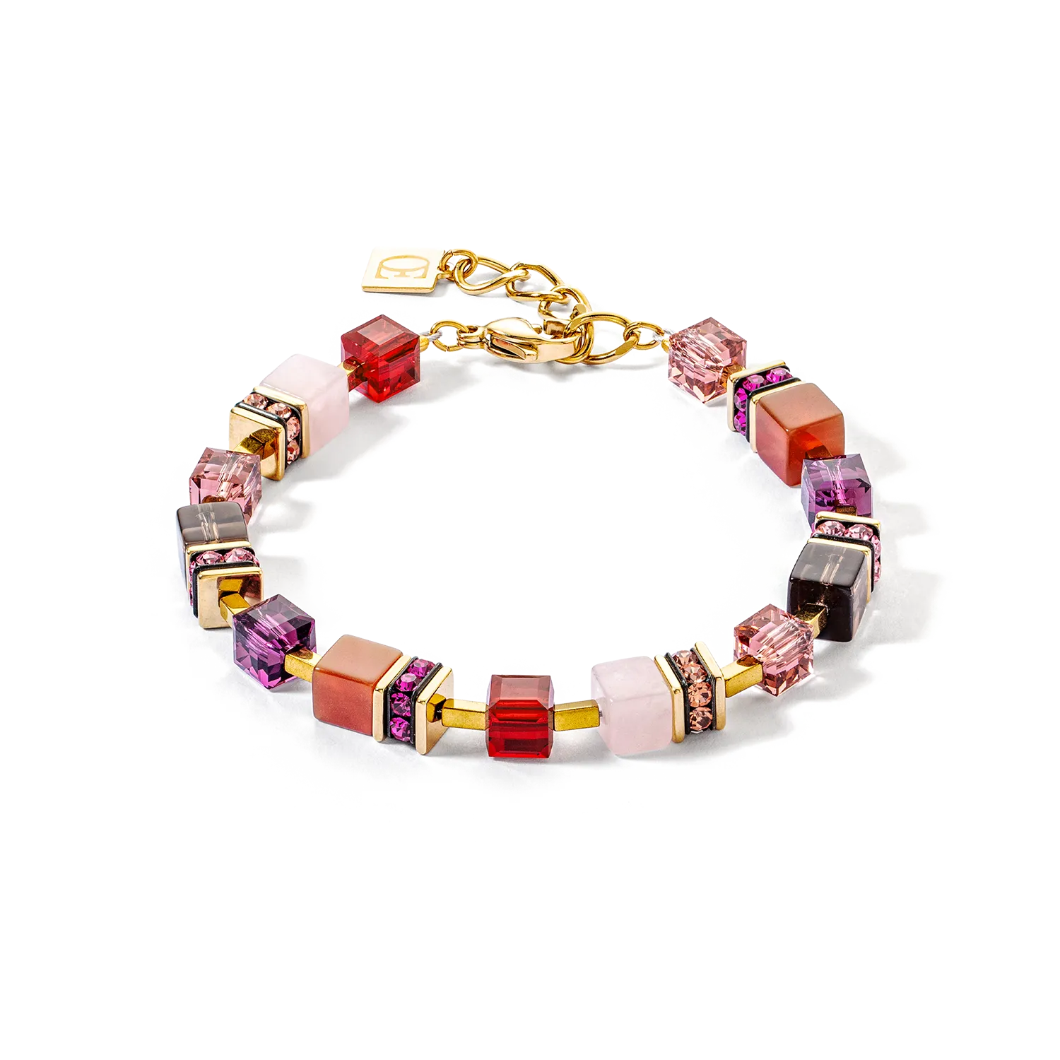 GeoCUBE® Precious statement bracelet gold-red