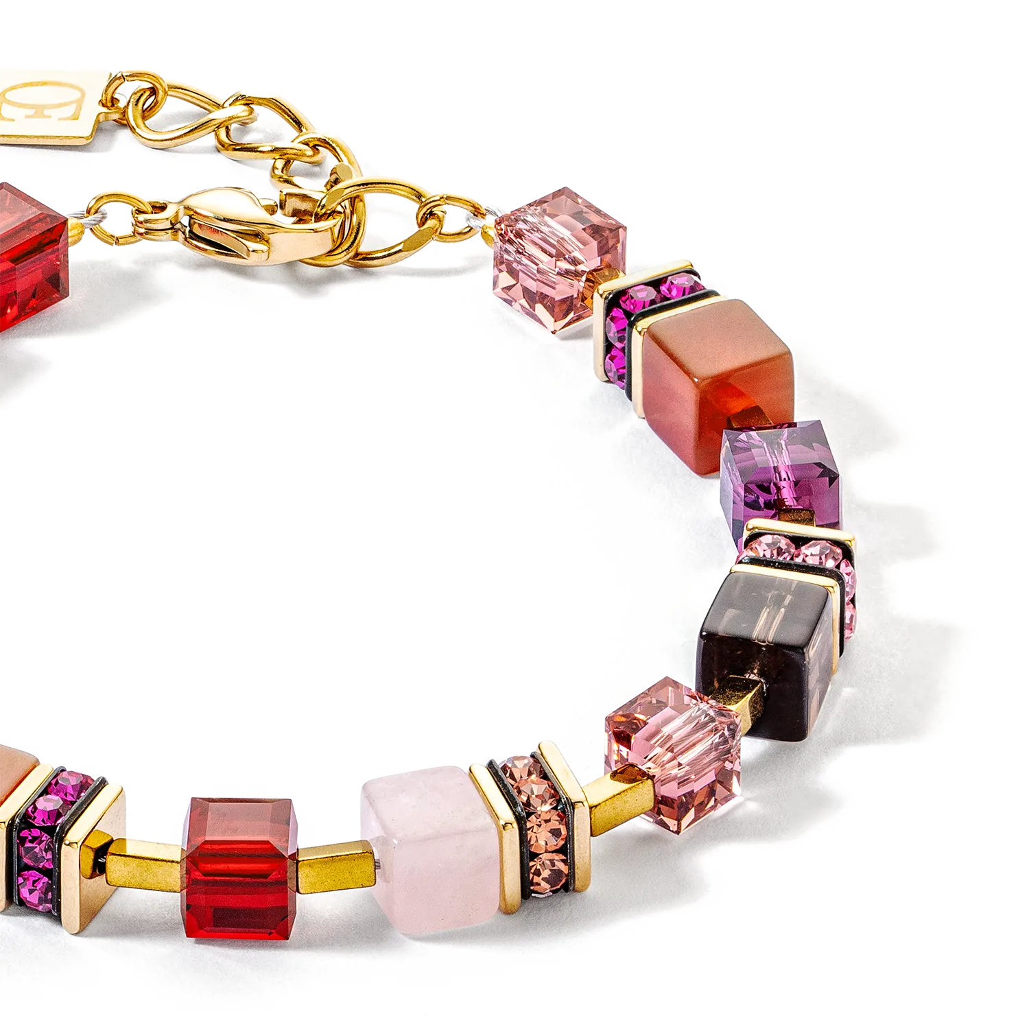 GeoCUBE® Precious statement bracelet gold-red