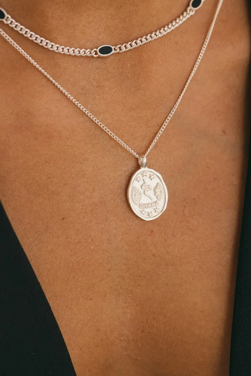 Gitano coin necklace silver 