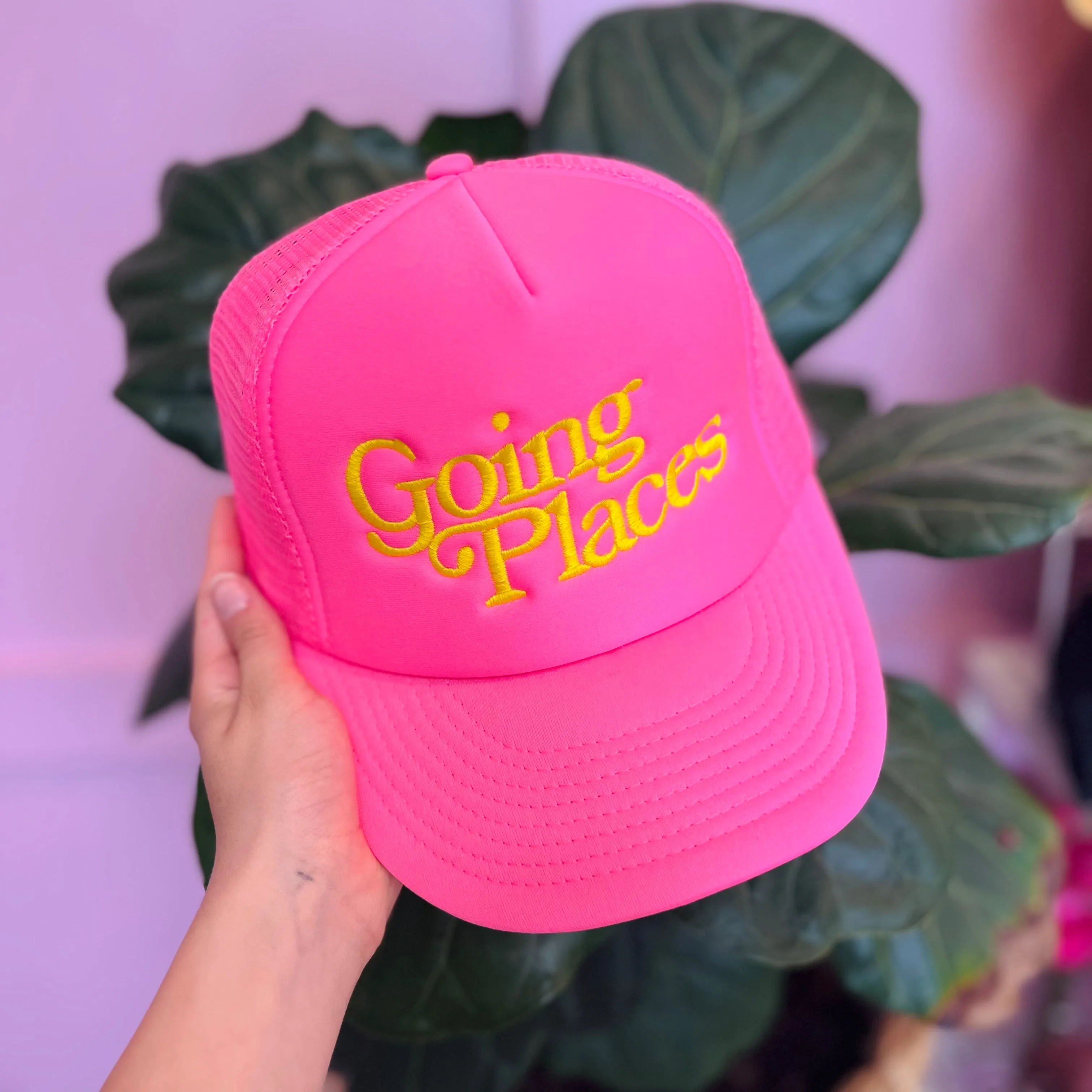 Going Places Pink Trucker Hat