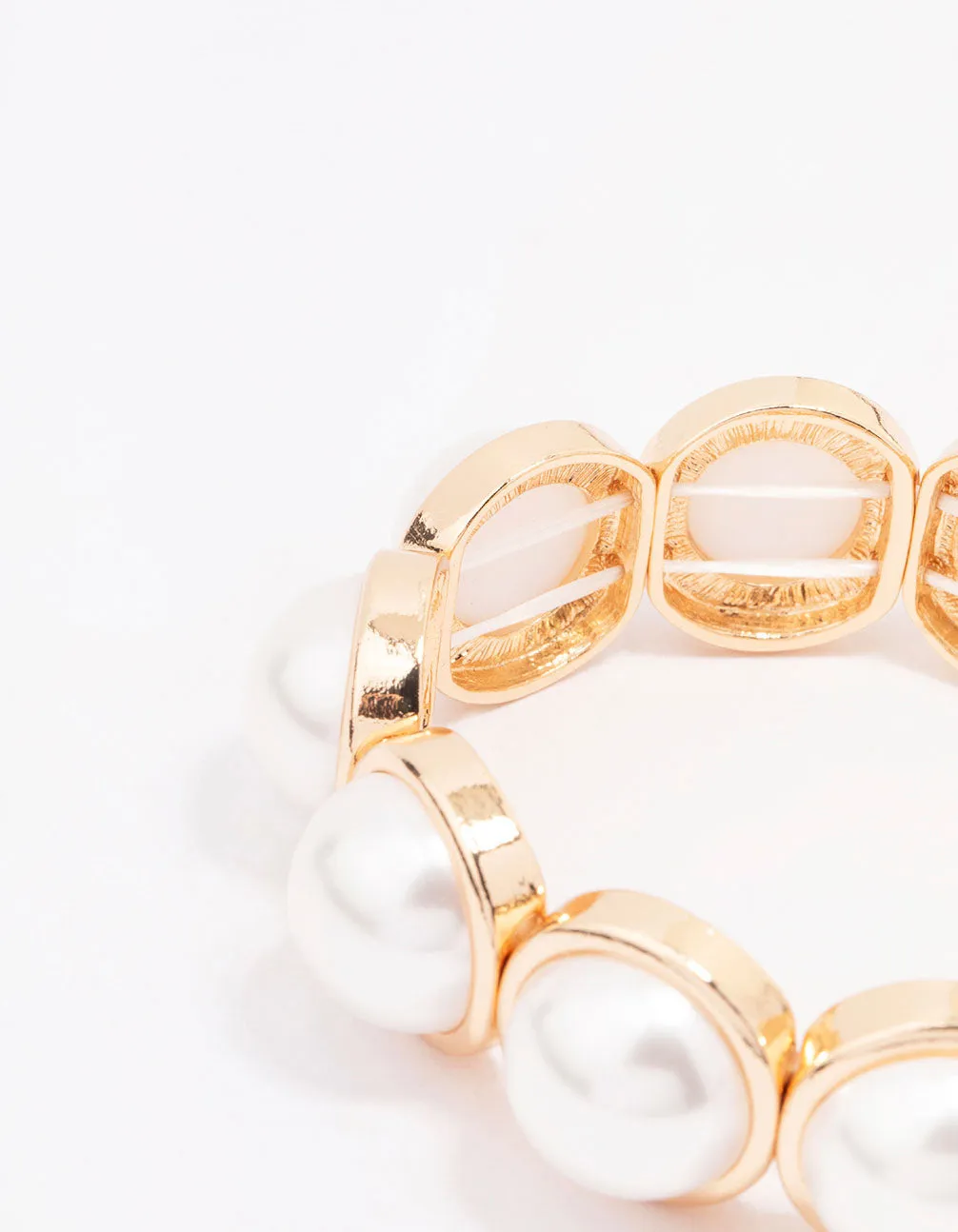 Gold & Pearl Circular Bracelet