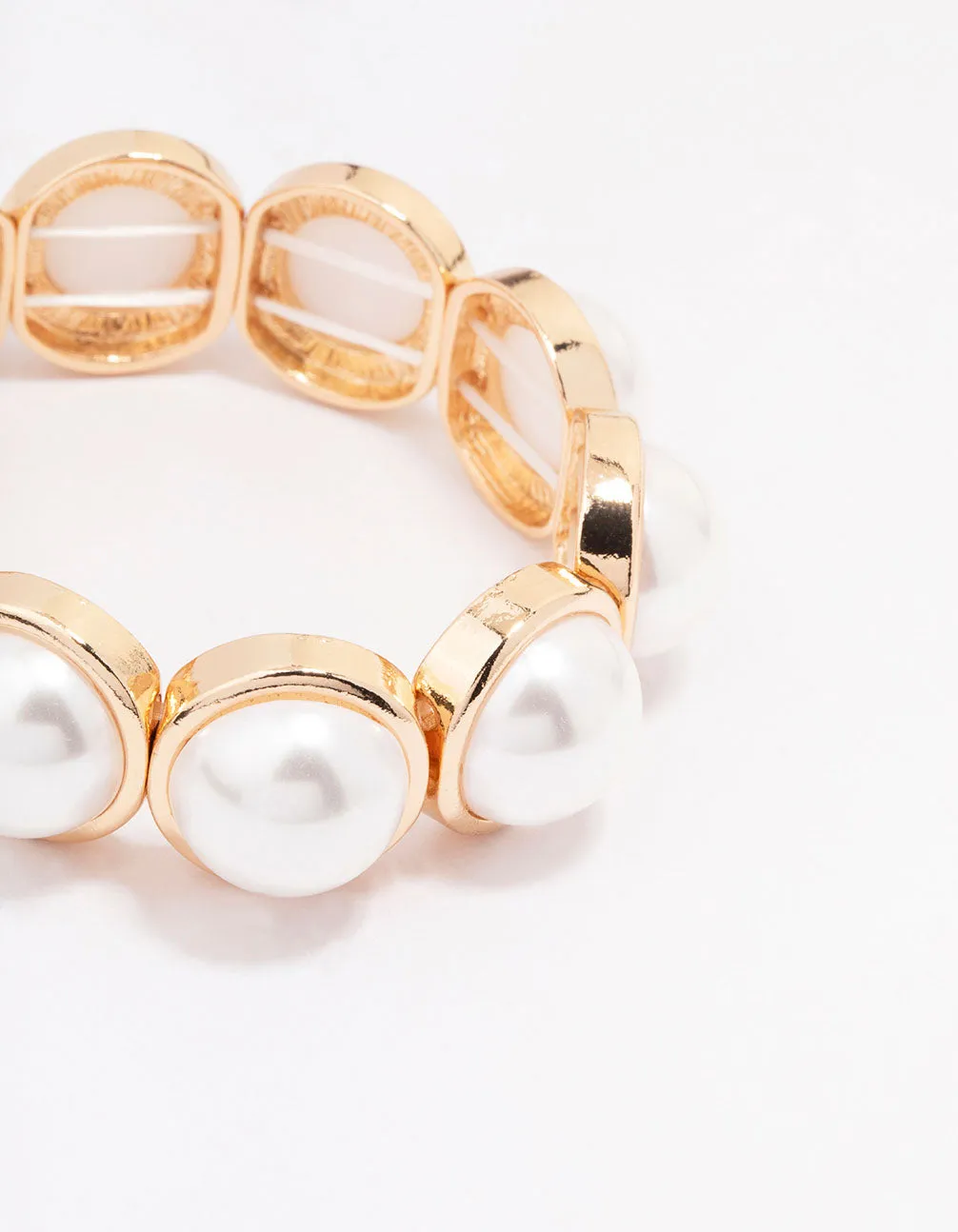 Gold & Pearl Circular Bracelet