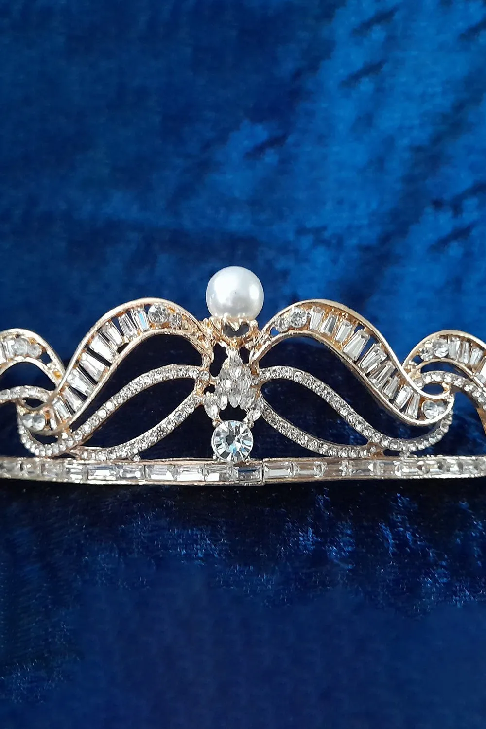 Gold Bridal Tiara With Pearl