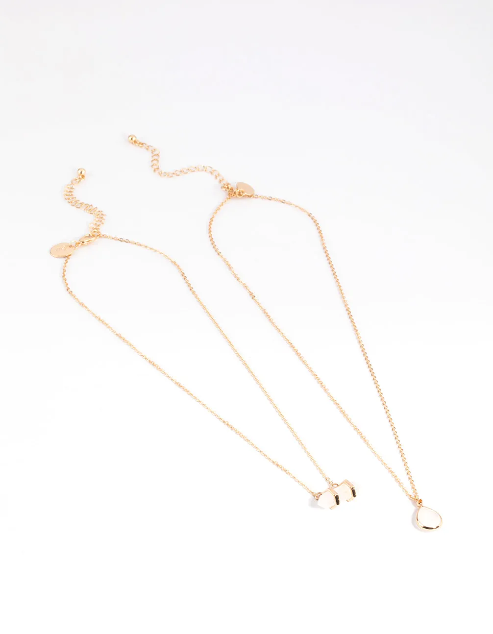 Gold Clear Quartz Side Shard Necklace Pack