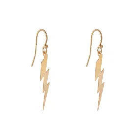 Gold Filled Large Lightning Bolt Drop Earrings