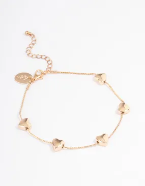 Gold Multi Dainty Heart Bracelet