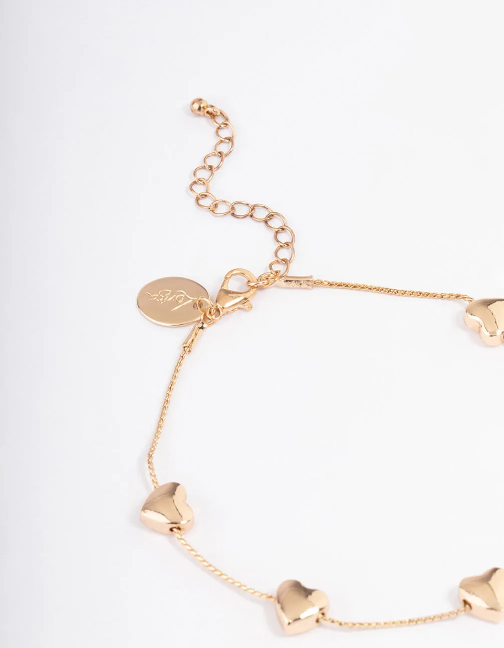 Gold Multi Dainty Heart Bracelet