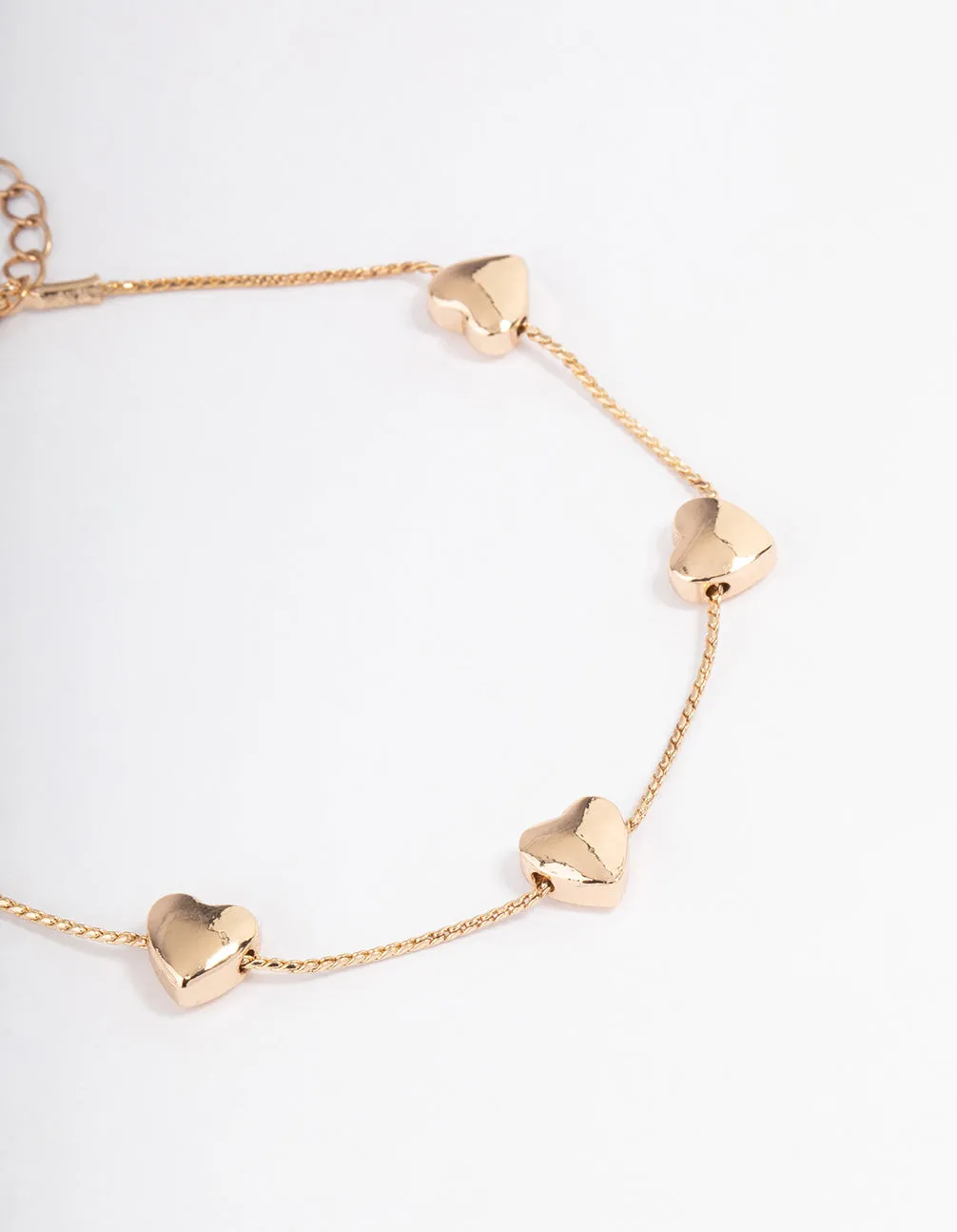 Gold Multi Dainty Heart Bracelet