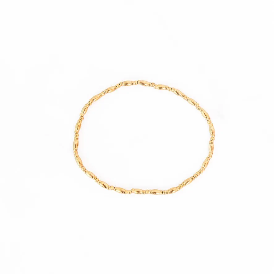 Gold Oval Beaded Bracelet