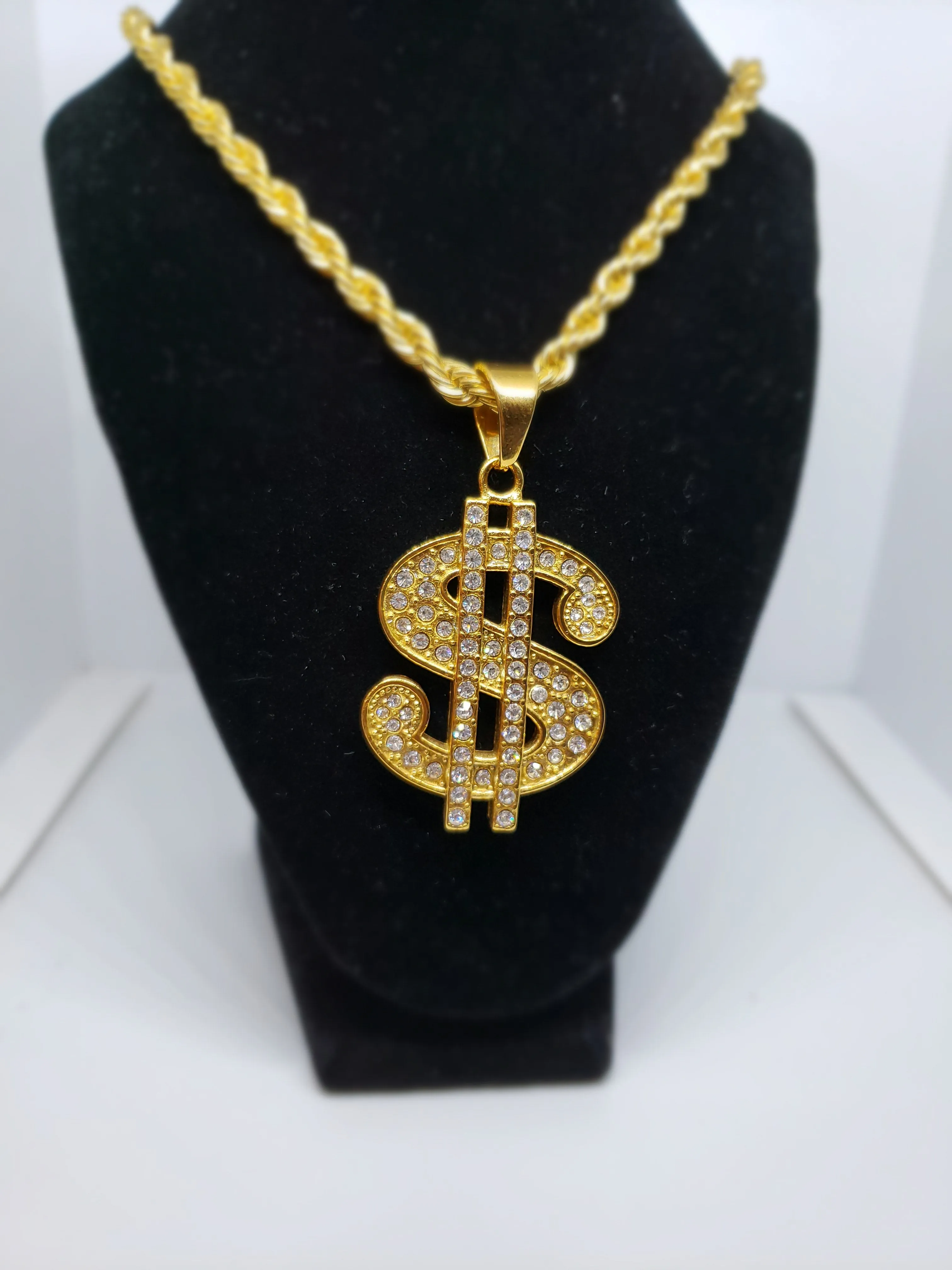 Gold Plated Dollar Sign Pendant