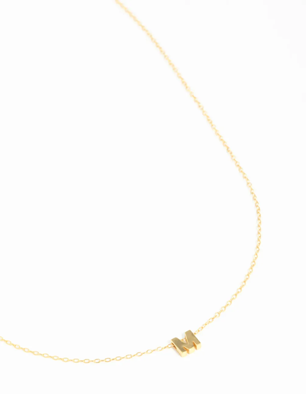 Gold Plated Sterling Silver Intial M Necklace