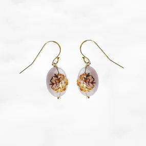 Gold Rose Quartz Floral Earrings