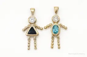 Gold Vermeil Cubic Zirconia Blue Topaz Sapphire Sterling Silver Pendants