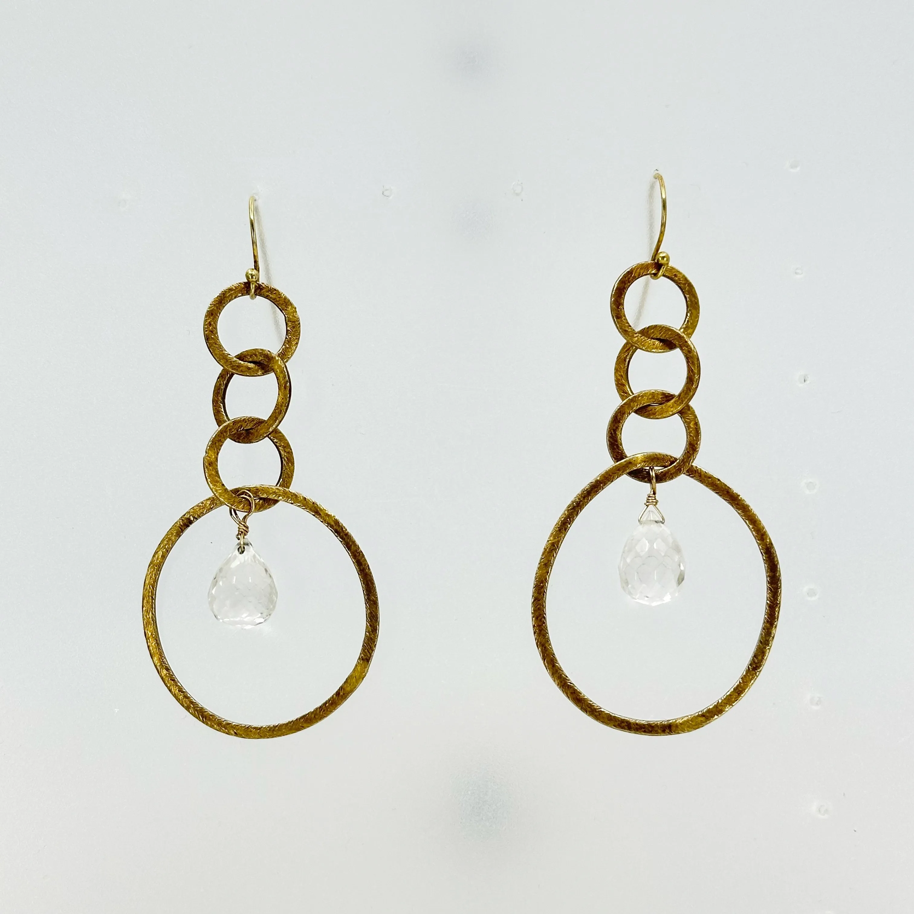 Gold Vermeil Sterling silver quartz briolette  earrings