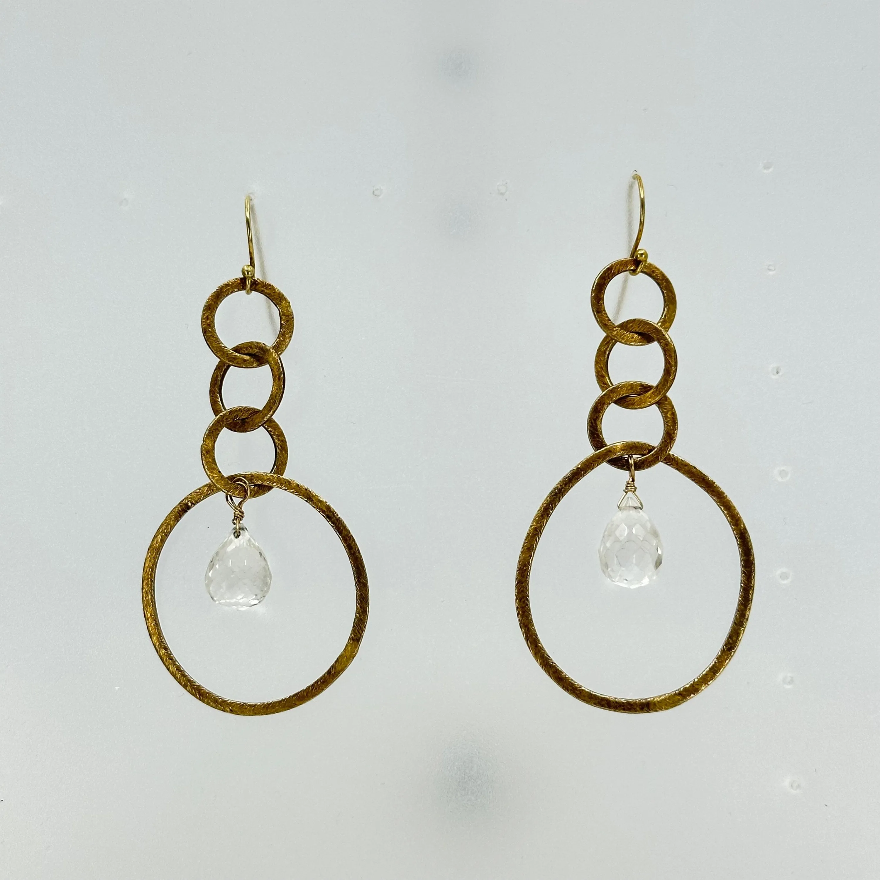 Gold Vermeil Sterling silver quartz briolette  earrings