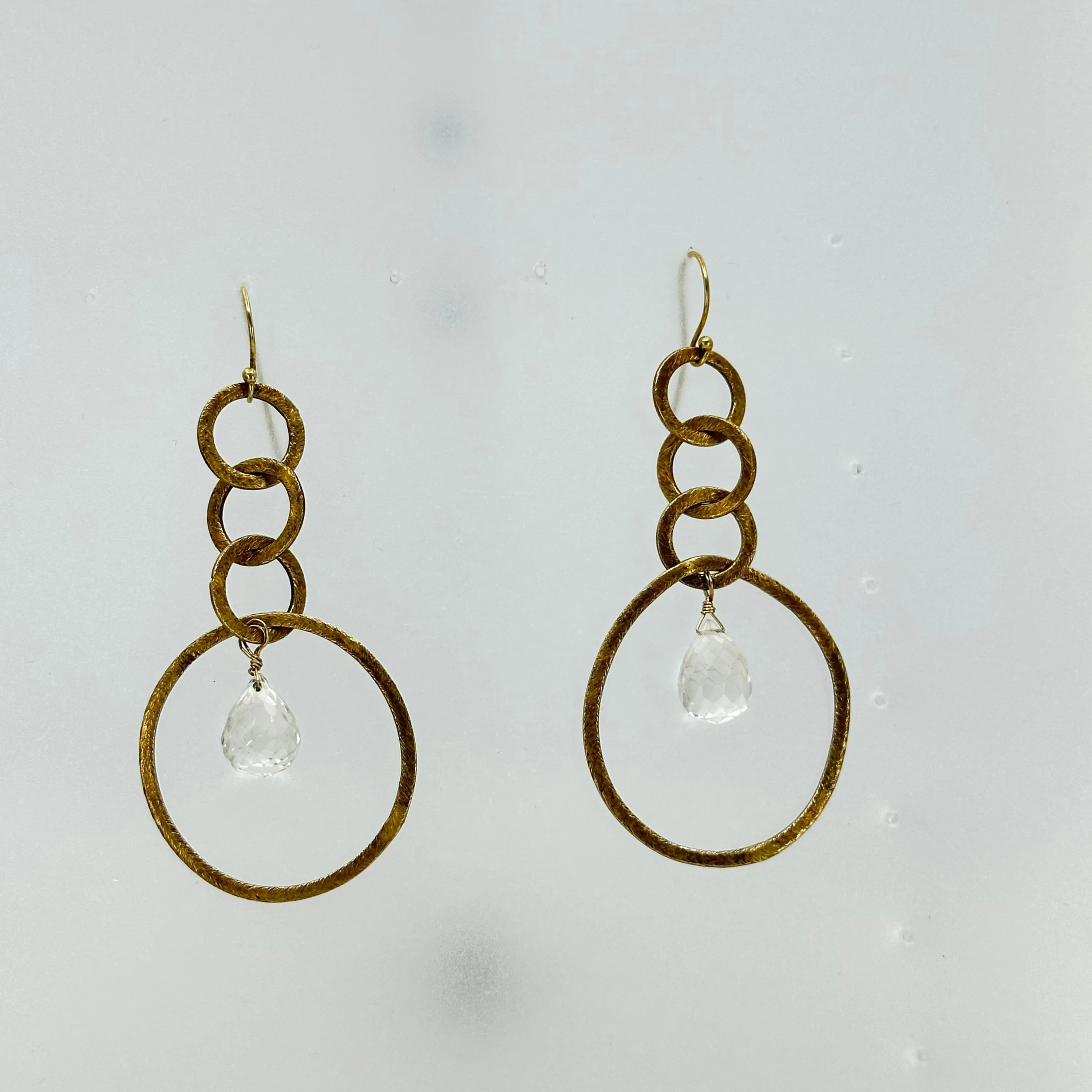 Gold Vermeil Sterling silver quartz briolette  earrings