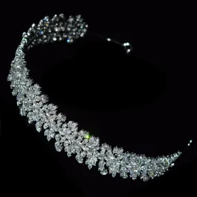 Gorgeous Diamond Like Cubic Zirconia Crystal Bridal Tiara Headband