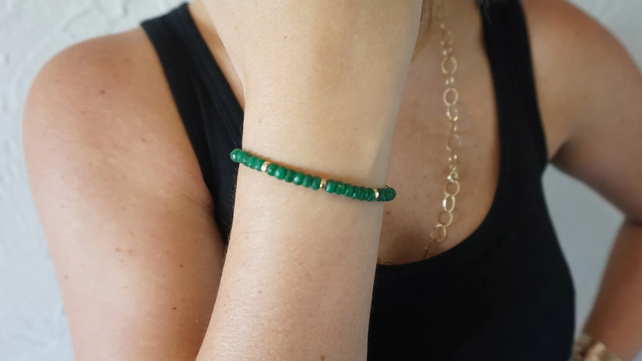 Green Jade Beaded Bracelet (Style 2)