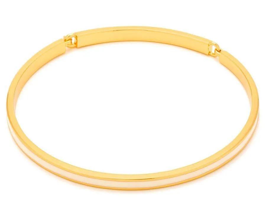 Gwen Hinge Bangle Bracelet - White