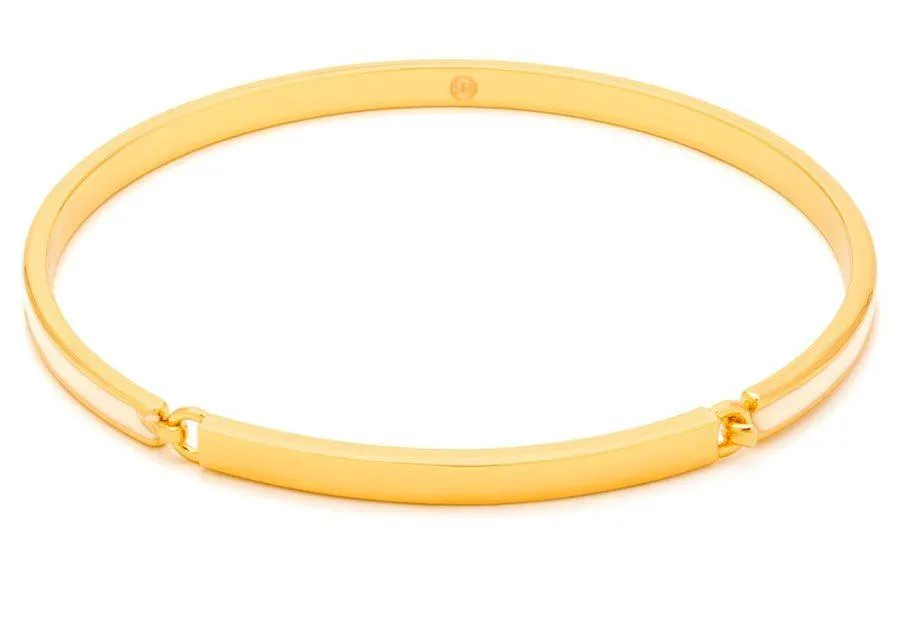 Gwen Hinge Bangle Bracelet - White