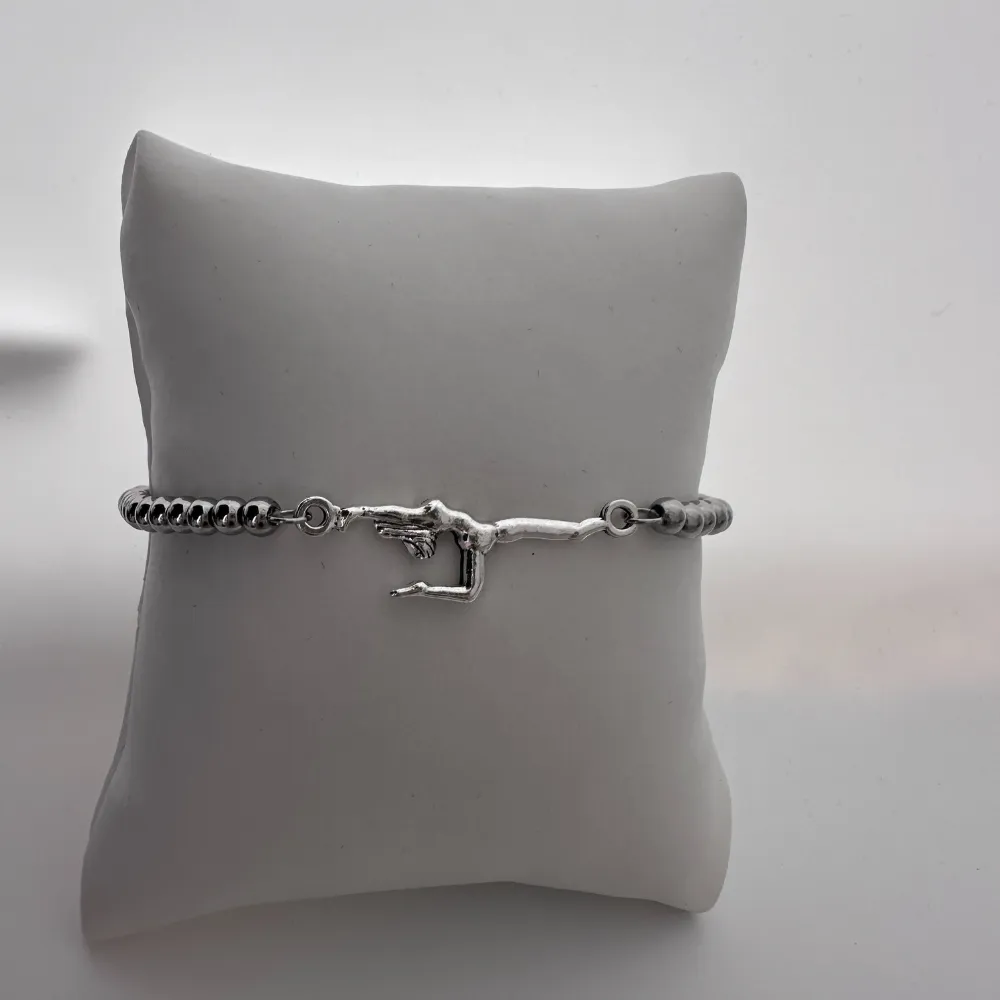 Gymnastics Silver Beaded Bracelet