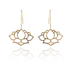 Hammered L Lotus Earrings