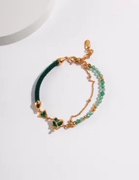 Heart Green Strawberry Crystal Bracelet