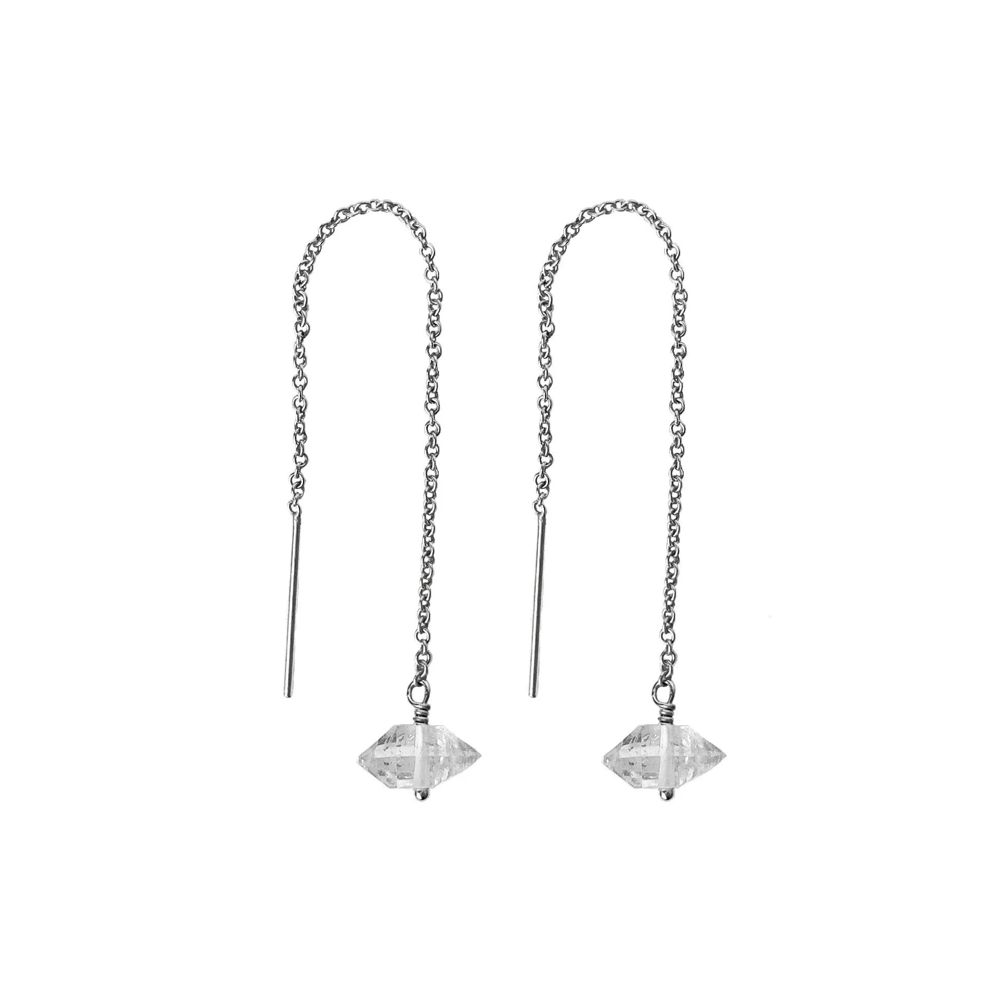 Herkimer Diamond Threader Earrings | Sterling