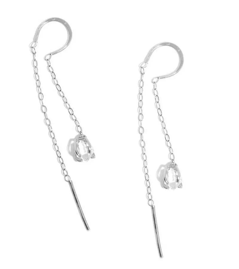 Herkimer Horseshoe Threader Chain Earrings