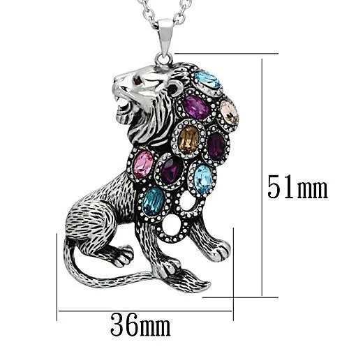 High polished (no plating) Stainless Steel Chain Pendant with Top Grade Crystal in Multi Color for Women Style TK1125