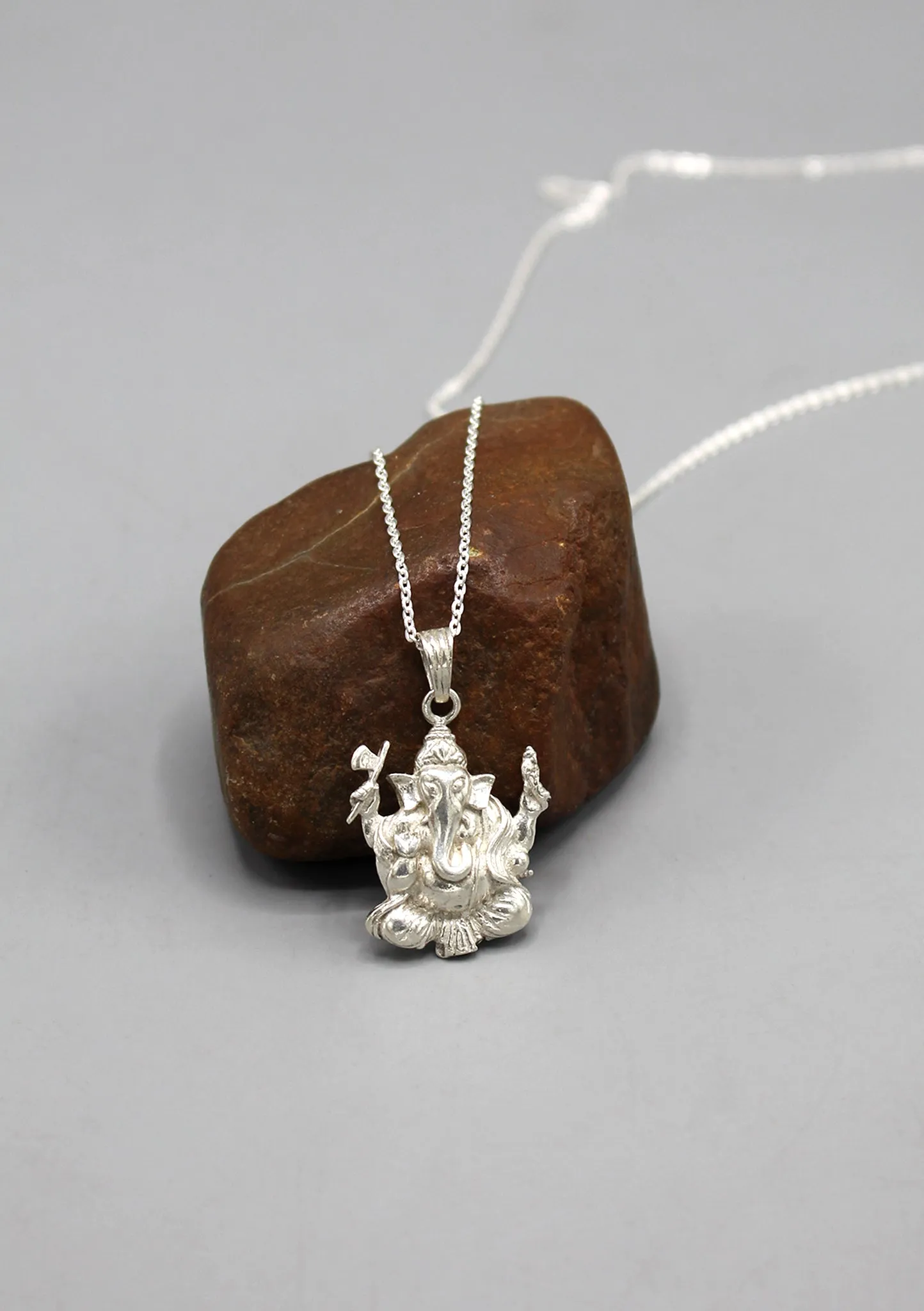 Hindu Lord Ganesh Sterling Silver Pendant