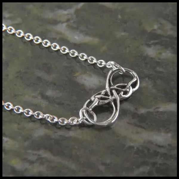 Infinity Knot Necklace in Silver