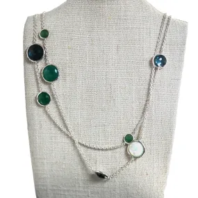 Ippolita Bezel Set Green Quartz Station Necklace