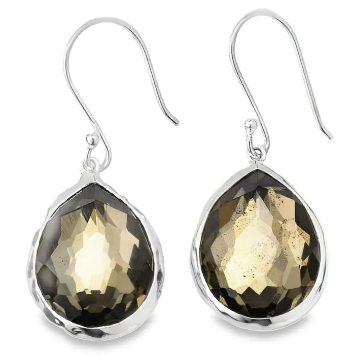 Ippolita Pyrite Rock Candy Small Teardrop Earrings in Sterling Silver