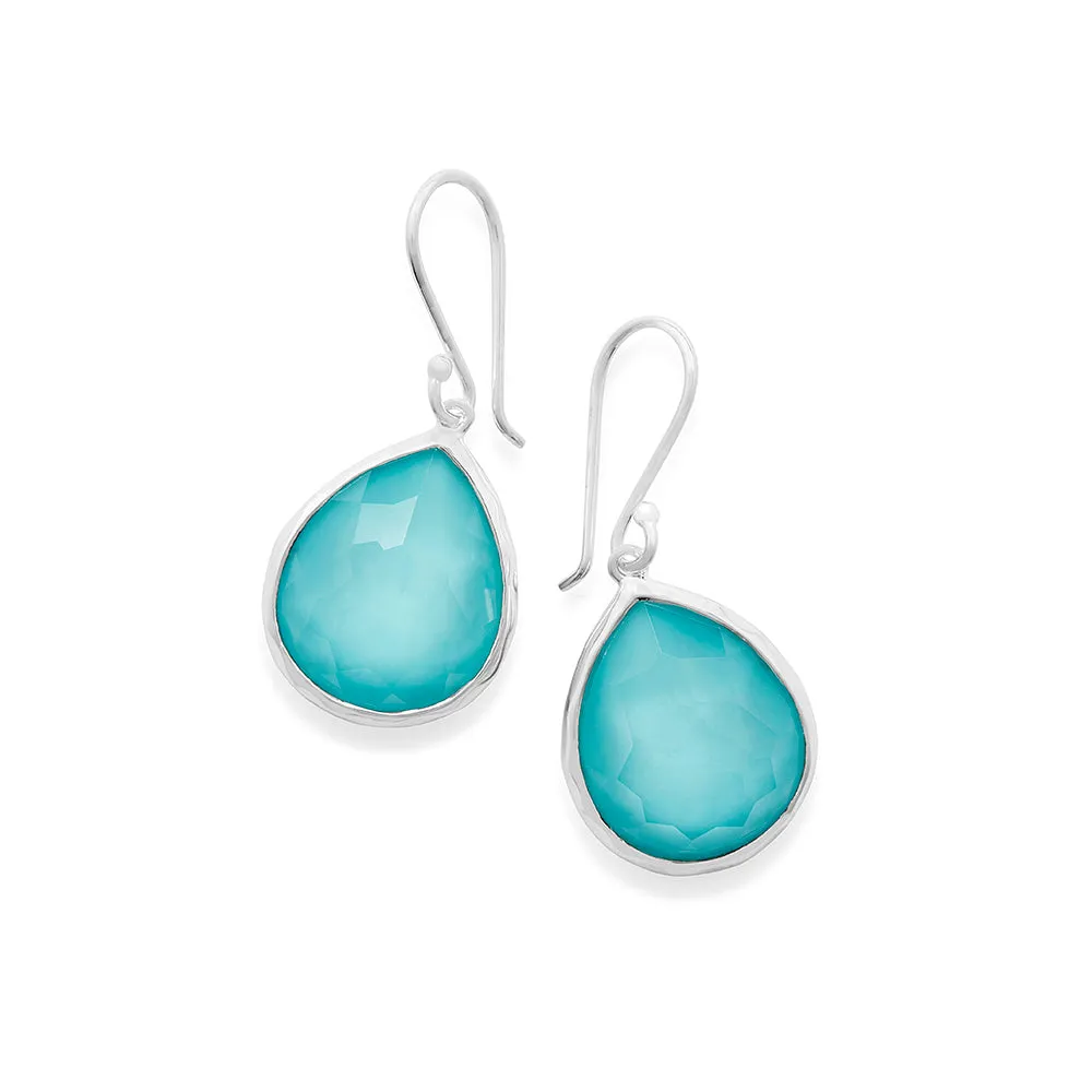 IPPOLITA Rock Candy® Sterling Silver Small Gemstone Teardrop Earrings in Turquoise and Clear Quartz Doublet