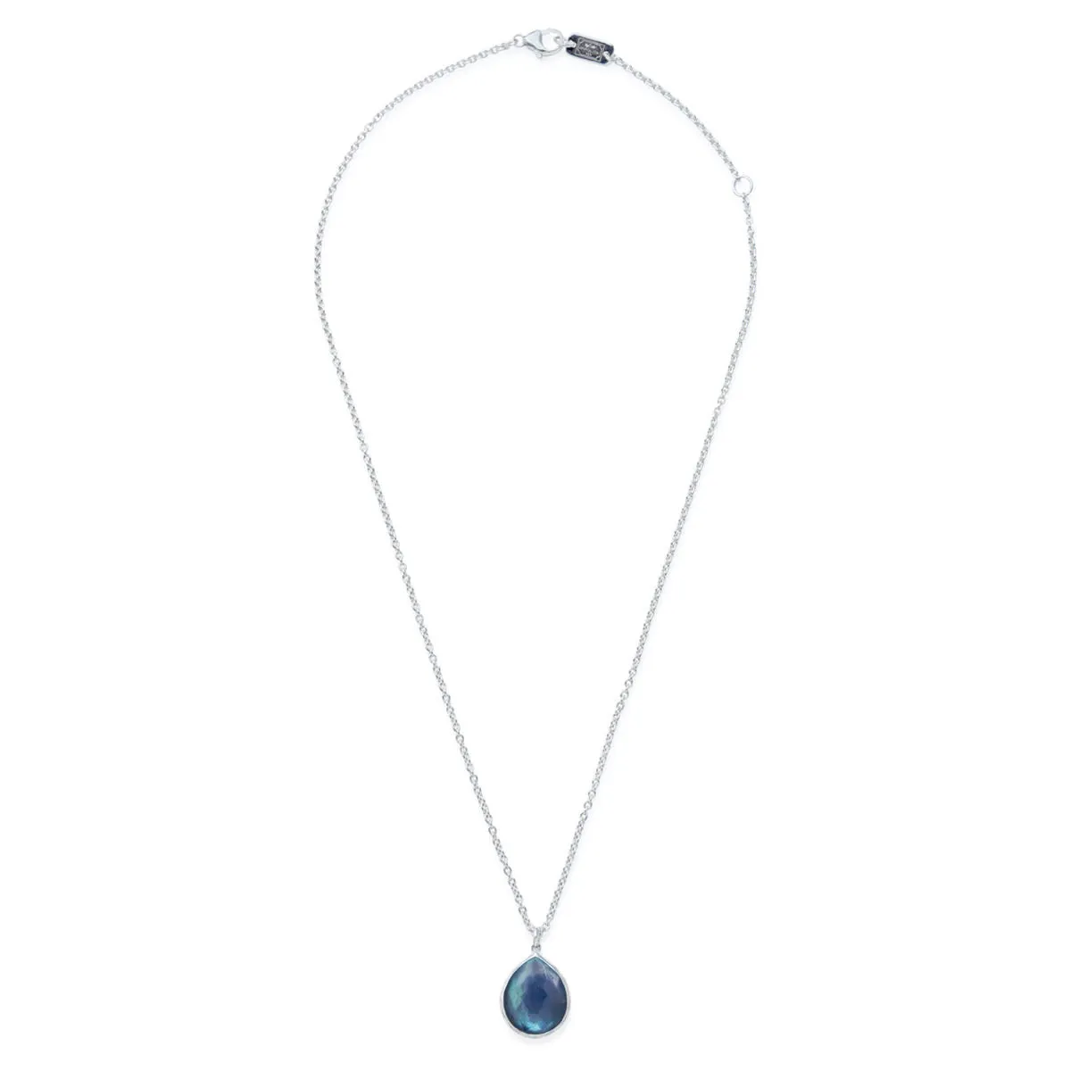 IPPOLITA Wonderland Mini Teardrop Pendant Necklace in Clear Quartz, Mother-of-Pearl, and Lapis Triplet