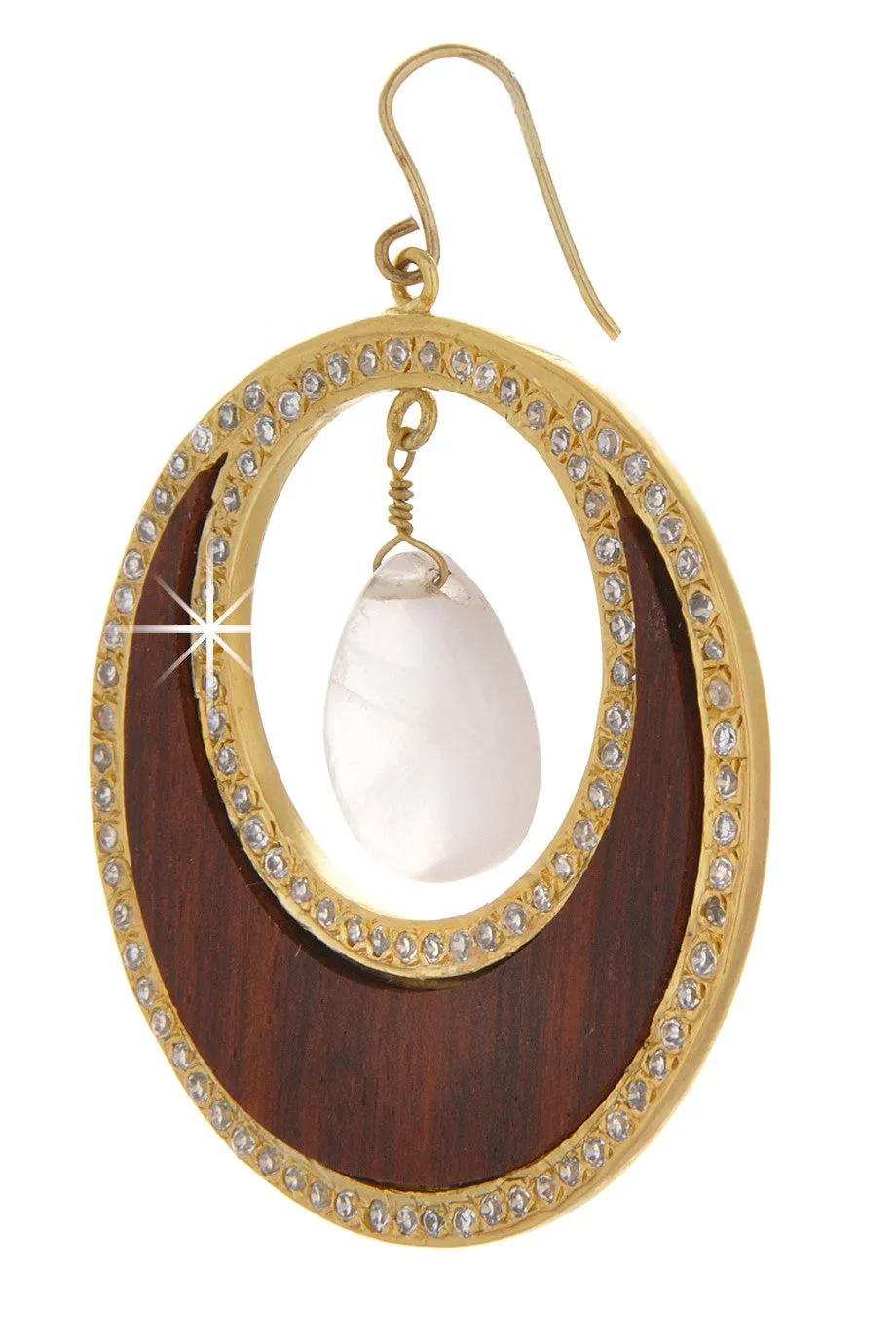 ISHARYA ROSEWOOD Rose Quartz Hoop Earrings