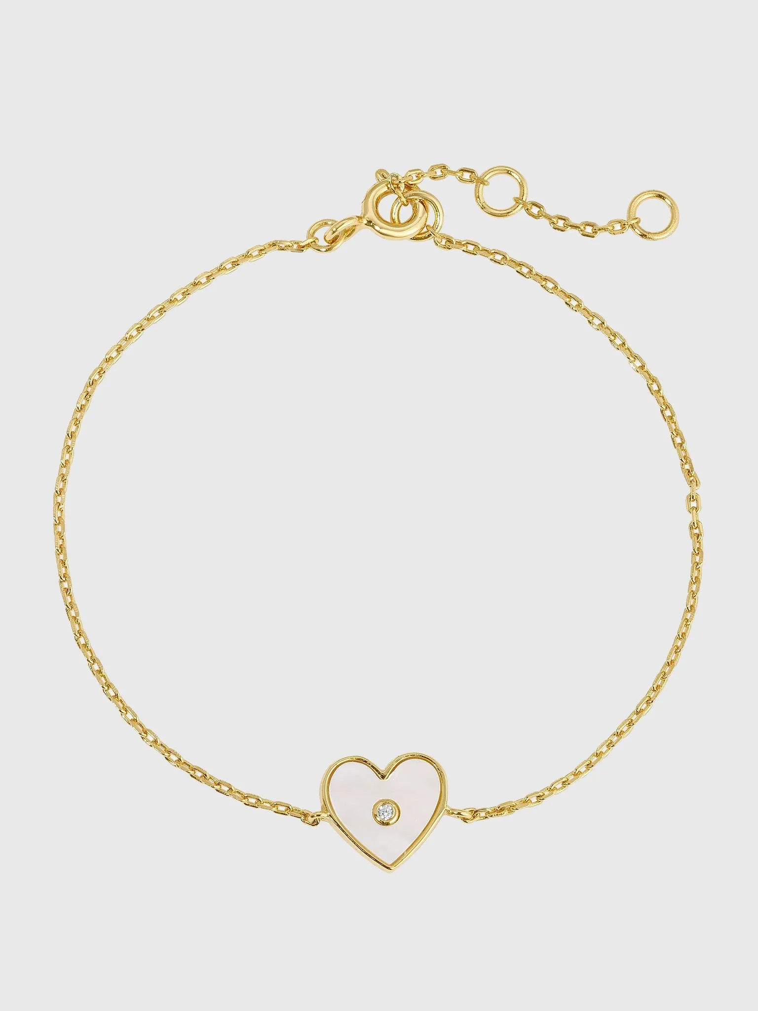 Joy Dravecky - Vivian Pearl Heart Bracelet in Gold