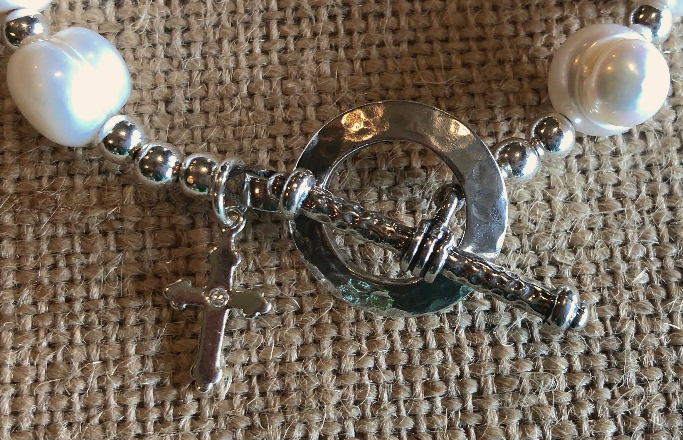 Katrina Pearl Bracelet with Cross