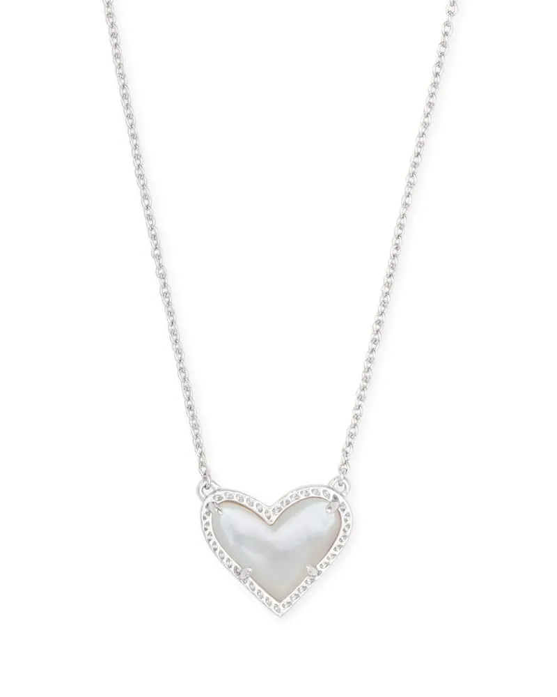 Kendra Scott Ivory Mother of Pearl Ari Heart Necklace