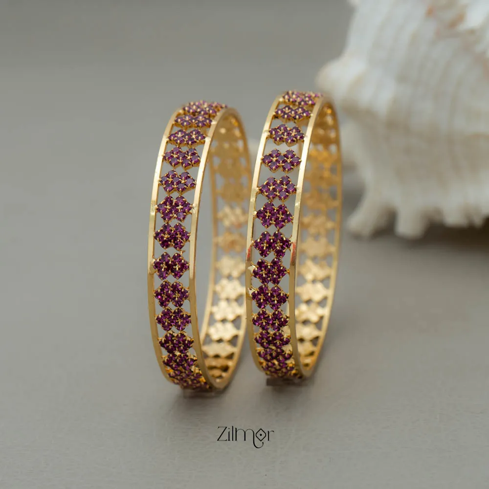 KF101763 - Gold Plated AD Stone Bangles