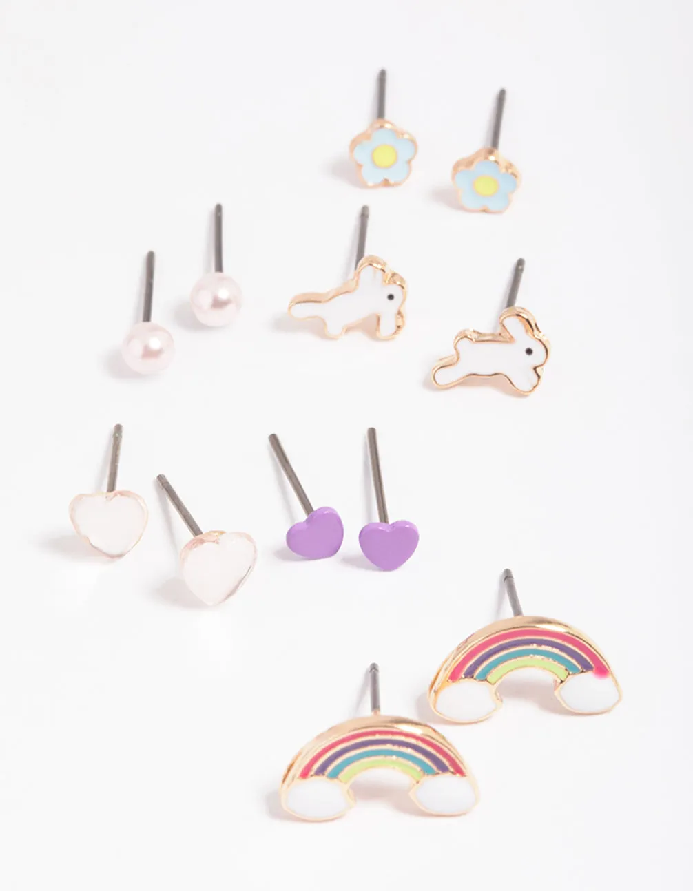 Kids Bunny Garden Stud Earring 6-Pack